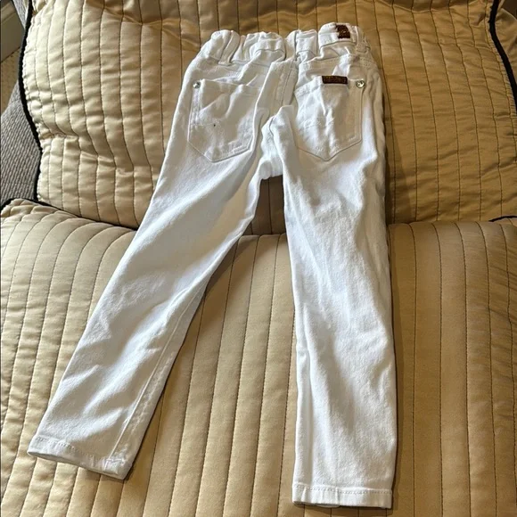 7 For All Man Kind White Denim Toddler Jeans - Picture 4 of 4